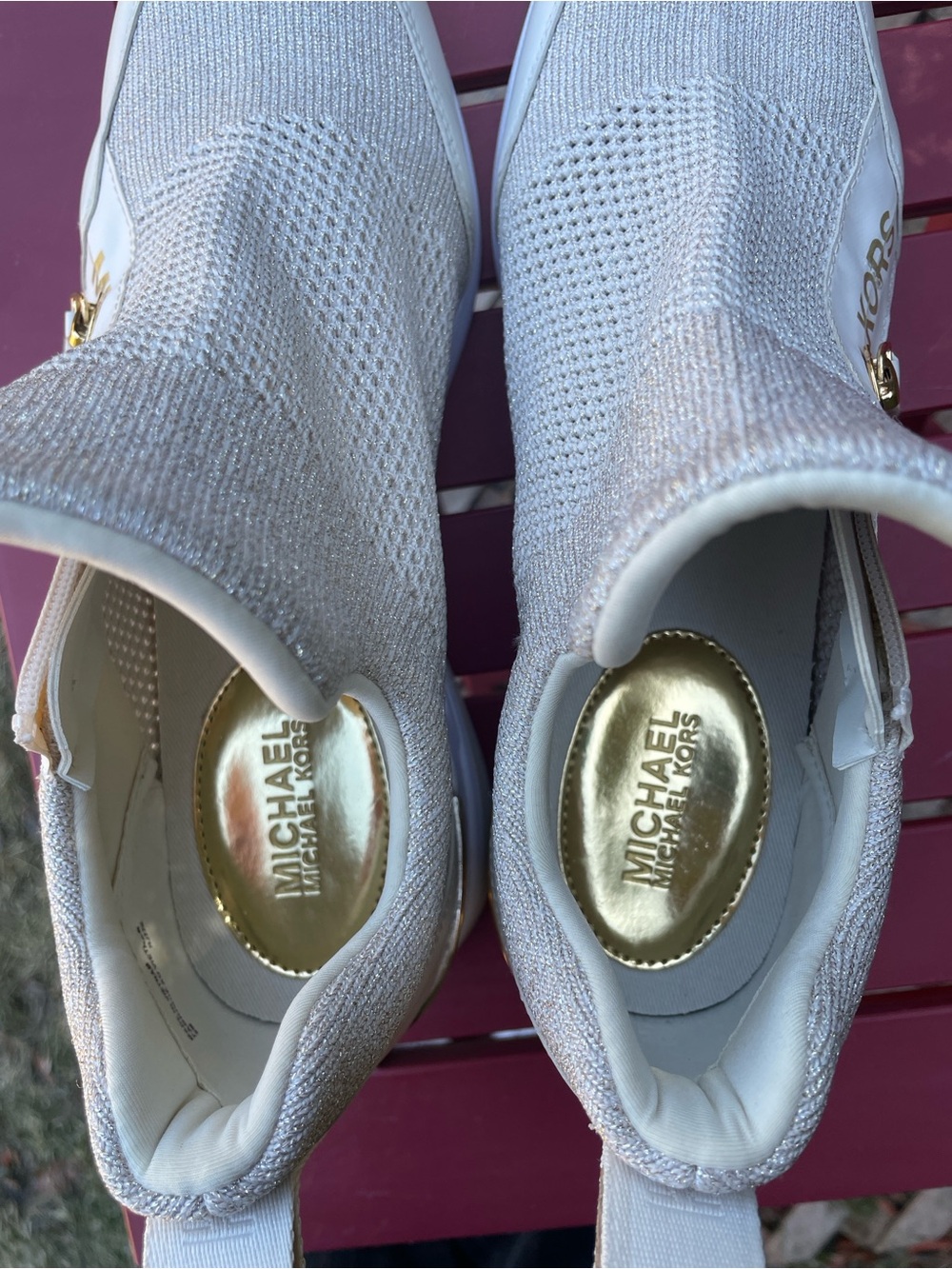 ✨✨MICHAEL KORS Glitter Knit Sneakers Size ✨✨ - Picture 8 of 10